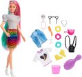 Barbie Leopard Rainbow Hair Doll With Color Change Hair Feature 16 Accessories Fashion