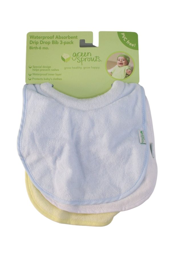 Green Sprouts Drip Drop Bibs 0M - 6M (Set of 3) For Sale