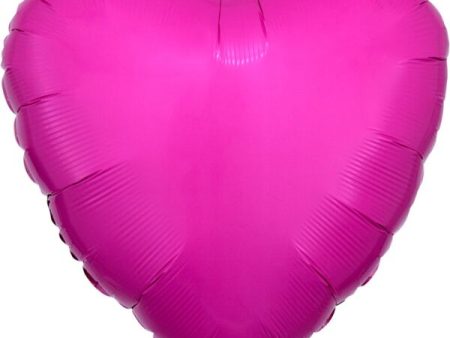 Bright Bubblegum Pink Heart 17  Foil Balloon, 1ct Hot on Sale