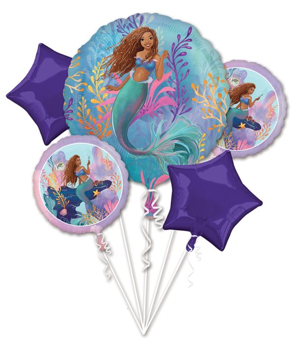 Little Mermaid Balloon Bouquet, 5pcs For Cheap