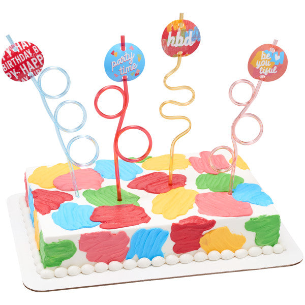 Happy Birthday Straws DecoSet Online