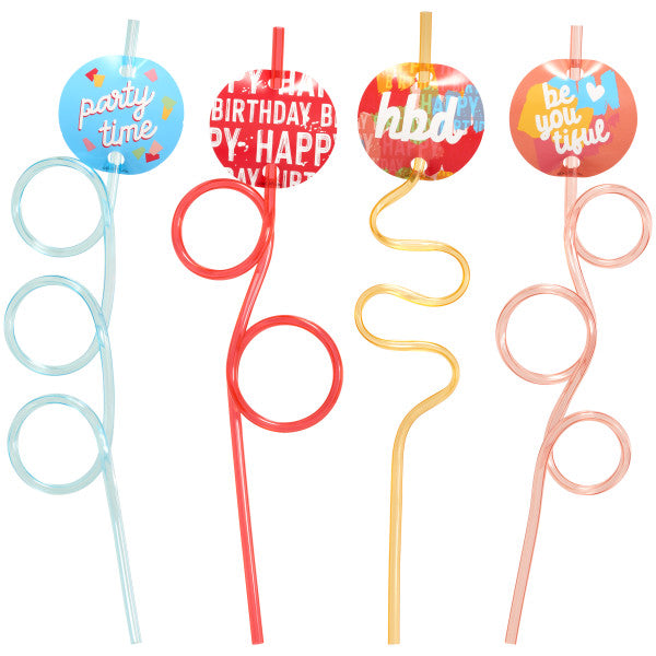 Happy Birthday Straws DecoSet Online