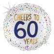 Cheers to 60 Years Holographic 18  Foil Balloon, 1ct Online now