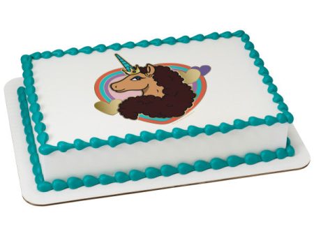 Afro Unicorn Divine Edible Cake Topper Image Sale