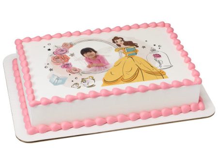 Princess Belle Edible Cake Topper Image Frame Discount