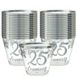 Happy 25th Anniversary Plastic 9oz Tumblers, 30ct For Sale