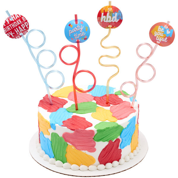 Happy Birthday Straws DecoSet Online