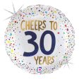 Cheers to 30 Years Holographic 18  Foil Balloon, 1ct Online Sale