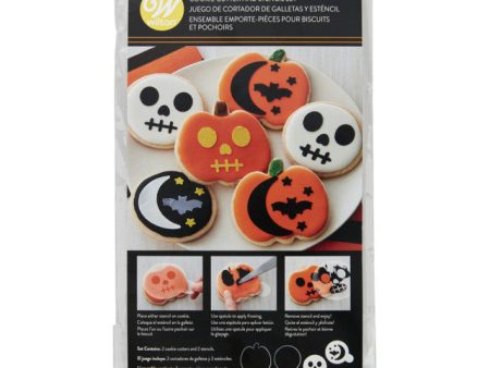 Happy Halloween Cookie Cutter and Stencil Set, 4-Piece Set Hot on Sale