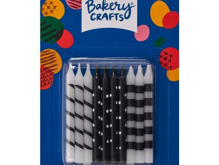 Black & White Stripes & Dots Candles 20ct Online now