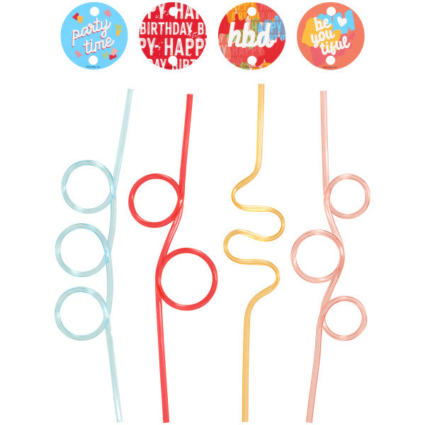 Happy Birthday Straws DecoSet Online