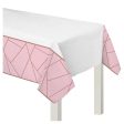 Blush Wedding Plastic Table Cover, 1ct Supply