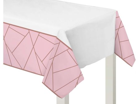 Blush Wedding Plastic Table Cover, 1ct Supply