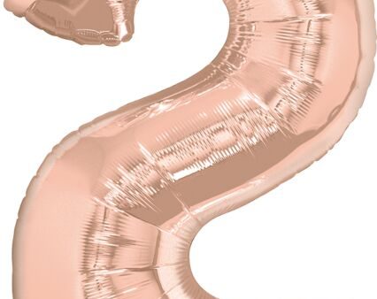 Qualatex 34  Numeral 2 Balloon - Rose Gold, 1ct Sale