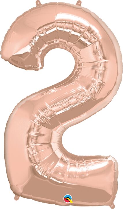 Qualatex 34  Numeral 2 Balloon - Rose Gold, 1ct Sale