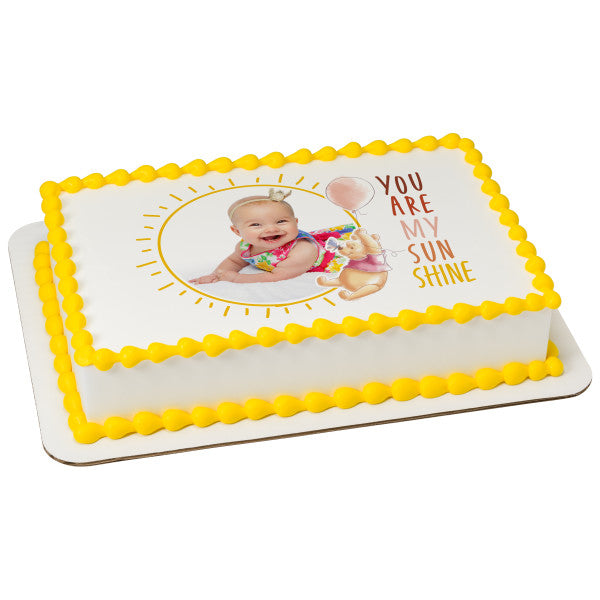 Baby Winnie the Pooh Edible Cake Topper Image Frame Hot on Sale