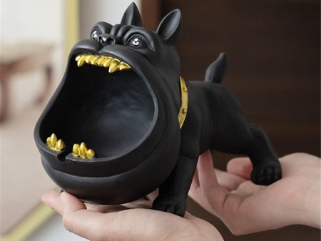 Black Bulldog Figurine Storage Decor Cheap