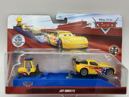 Disney Pixar Cars Die-Cast Vehicle Launcher - Jeff Gorvette - & Lightning Mcqueen on Sale