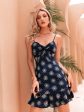 Bohemian Print V-neck Spaghetti Strap Summer Dress Hot on Sale