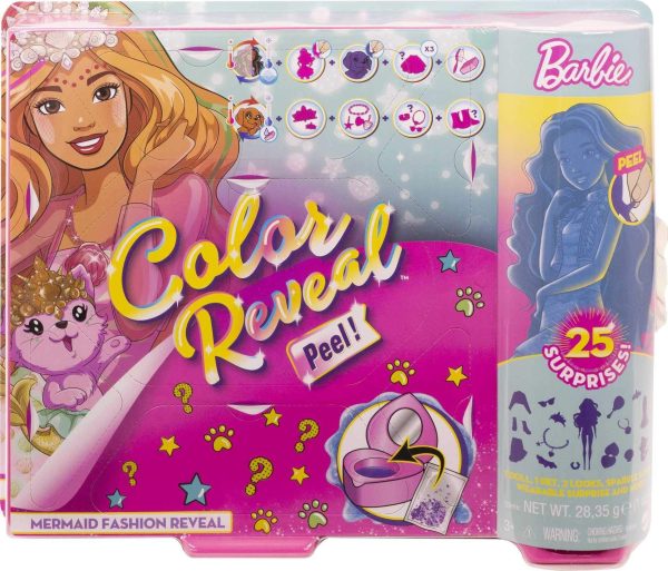 Barbie Color Reveal Peel Mermaid Fashion Reveal Doll Set with 25 Surprises For Sale