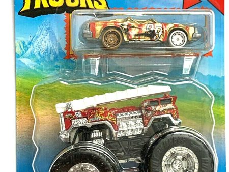 Hot Wheels Monster Trucks 5 Alarm and Crushed Coupe Speed Bump For Cheap