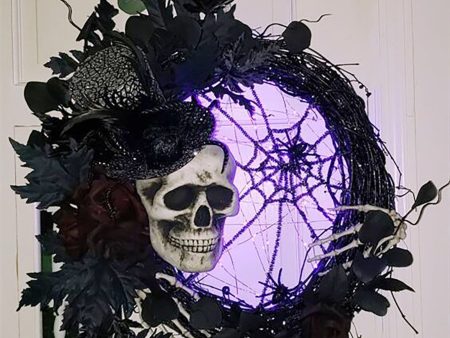 LED Halloween Door Wreath Online Hot Sale