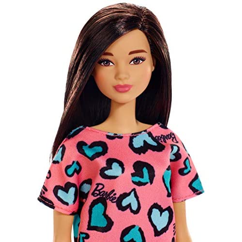 Barbie Doll Brunette, Wearing Pink and Blue Dress and Sneakers Online now