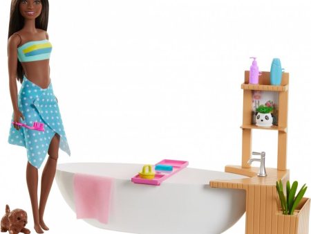 Barbie Fizzy Bath Doll And Playset, Brunette, With Tub, Puppy & More For Cheap