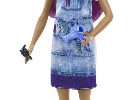 Barbie Salon Stylist Doll (12-in) with Purple Hair on Sale