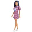 Barbie Fashionistas Doll with Pink Snake Print Dress and Shoulder Bag Hot on Sale