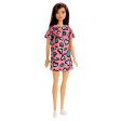 Barbie Doll Brunette, Wearing Pink and Blue Dress and Sneakers Online now