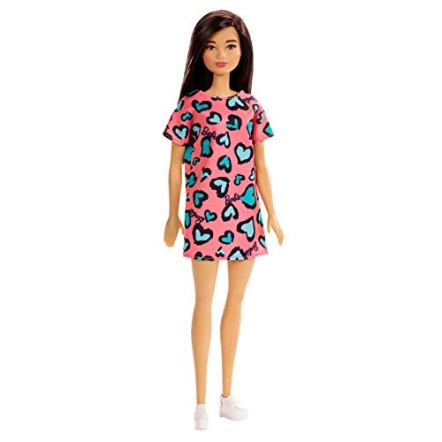 Barbie Doll Brunette, Wearing Pink and Blue Dress and Sneakers Online now