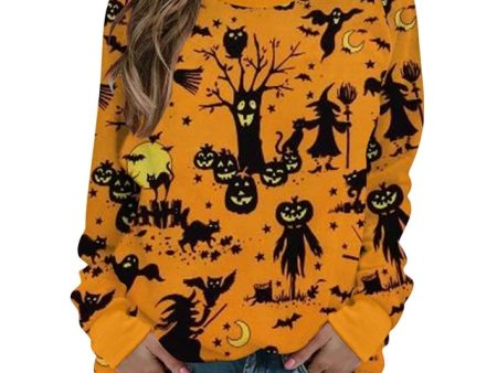 Women s Halloween Long Sleeve Oversized Sweatshirt For Sale