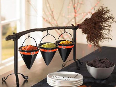 Halloween Broomstick Snack Bowl Stand Online