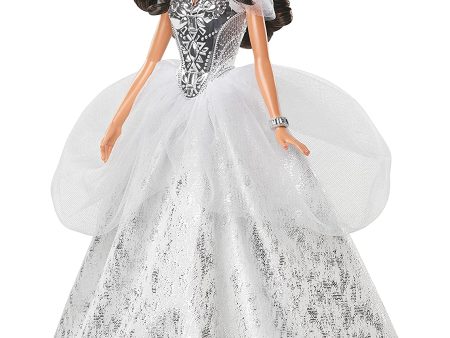 Barbie Signature 2021 Holiday Barbie Doll 12-inch Brunette Curly Hair In Silver Gown Online