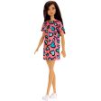 Barbie Doll Brunette, Wearing Pink and Blue Dress and Sneakers Online now